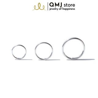 Khuyên tai bạc ta tròn trơn đơn giản basic nam nữ đẹp unisex QMJ - Q391