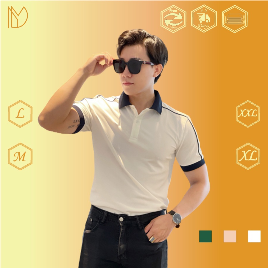 (FREESHIP TOÀN QUỐC) ÁO THUN POLO NAM PHỐI DÂY VAI