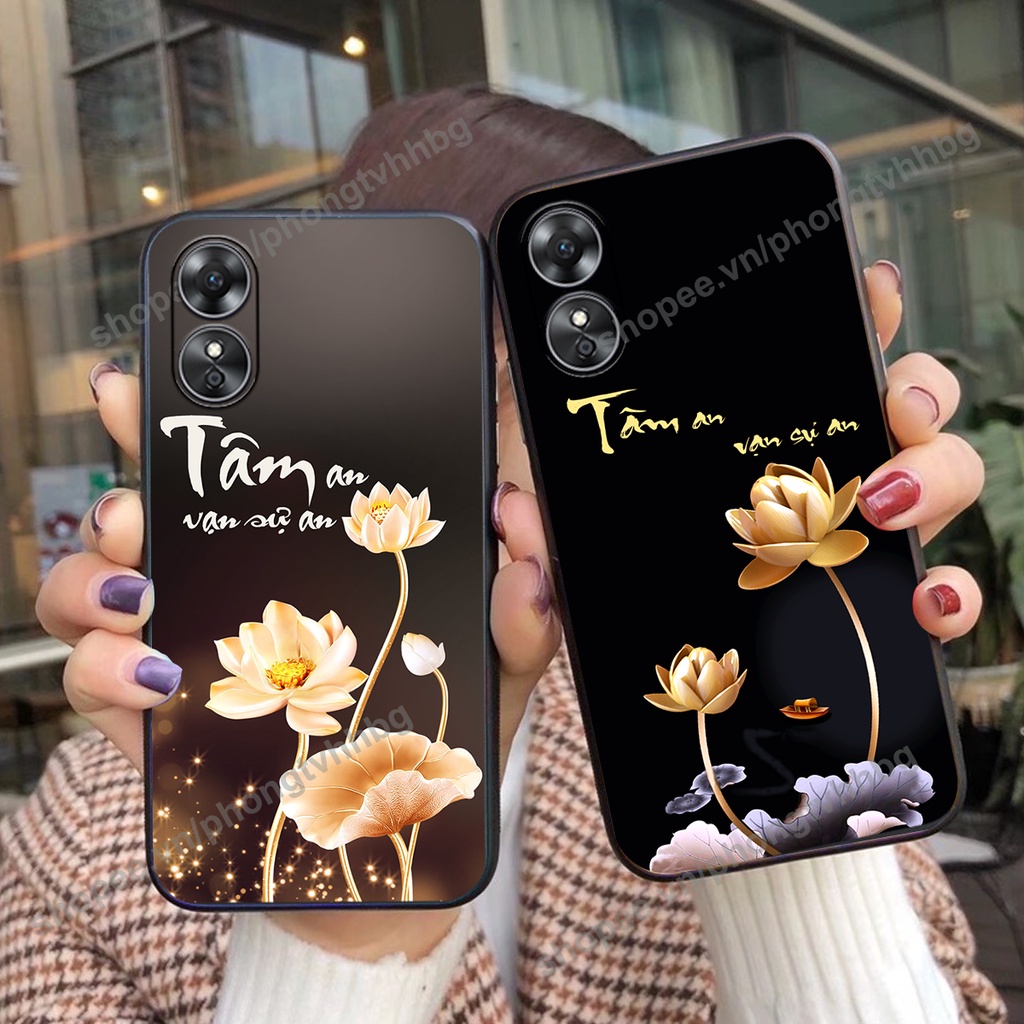 Ốp lưng Oppo A17 / A17K / A58 5G thư pháp CHA MẸ, TÂM AN, TÀI LỘC đẹp nhiều mẫu ý nghĩa