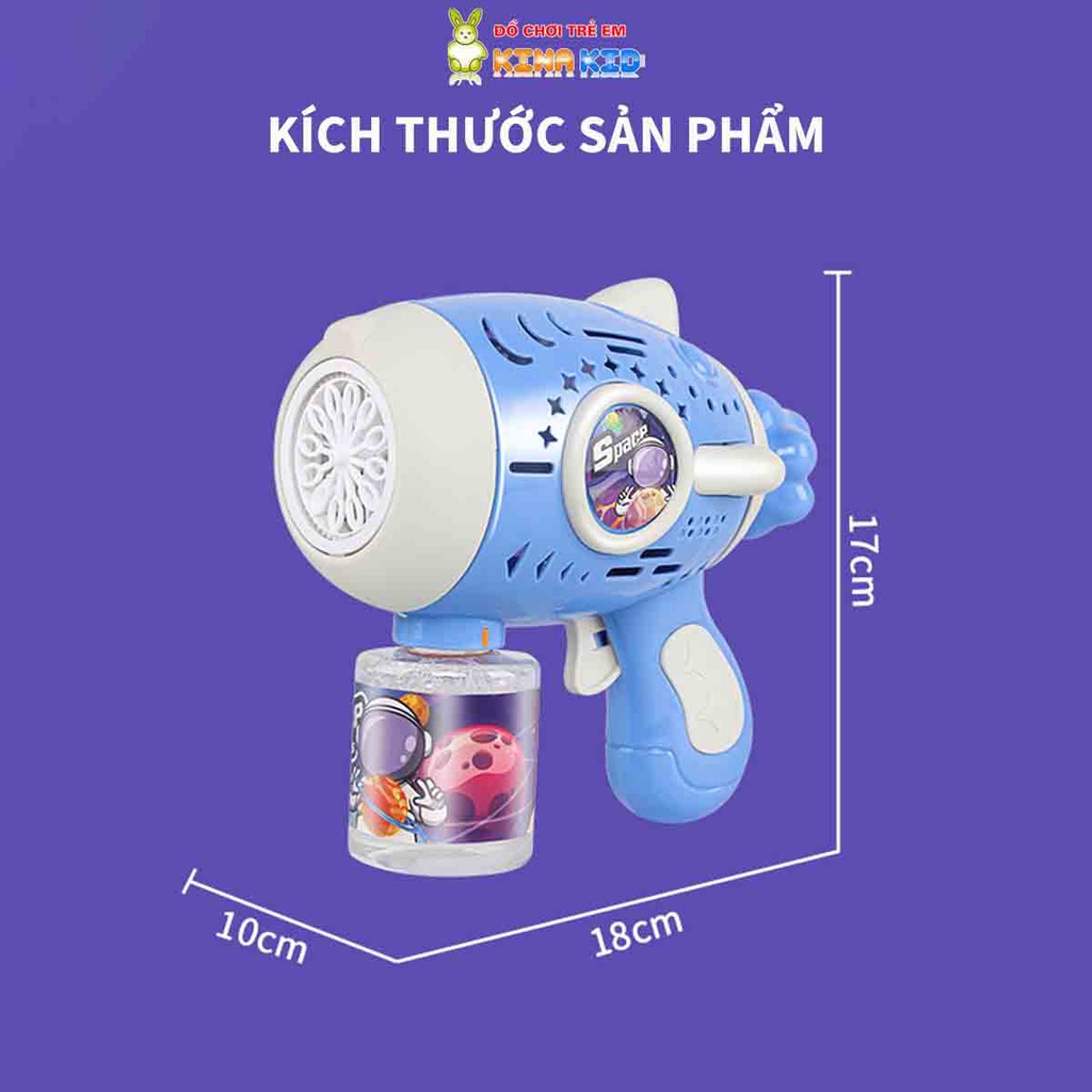 Súng Bắn Bong Bóng 12 Lỗ Tự Động Bubble Gun, Thiết Kế Chống Rò Rỉ, Sáng Đèn, Phát Nhạc Vui Nhộn Cho Bé