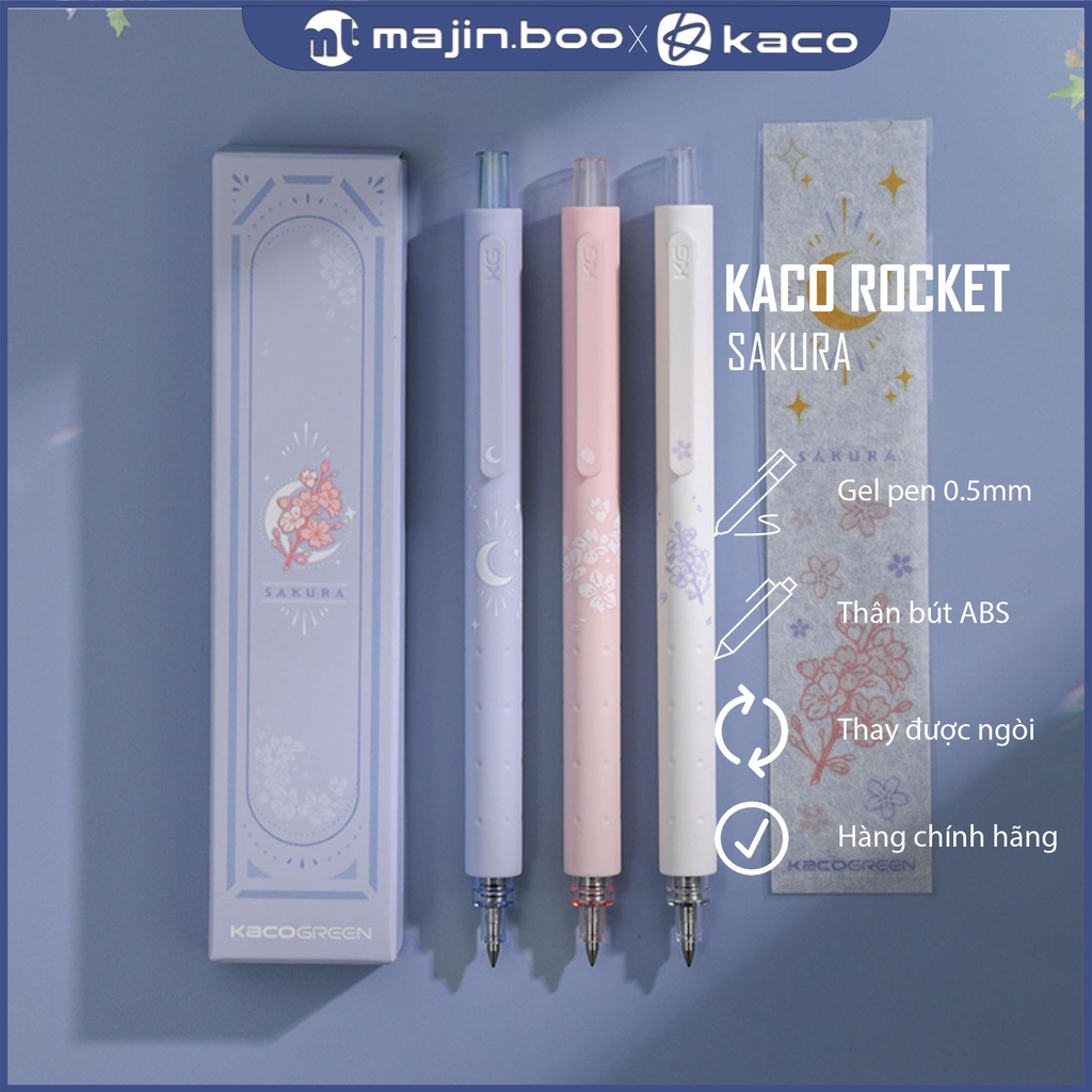 Bộ Bút Mực Gel Kaco Rocket Ngòi 0.5mm Phiên Bản Đặc Biệt Hàng Chính Hãng