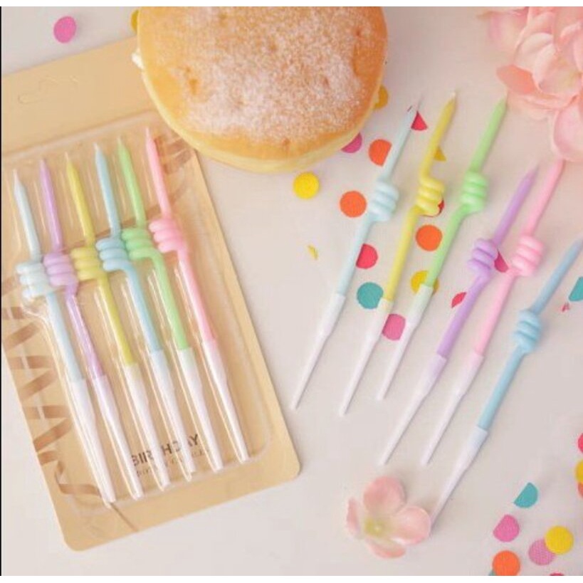 Nến Xoắn Ốc Dài 12.5cm Đường Kính 0.4Cm - Phụ Kiện Bánh Kem - Trang Trí Bánh Sinh Nhật Trẻ Em
