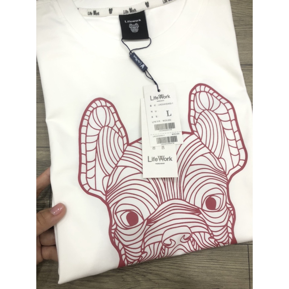 Áo thun life work chó đỏ