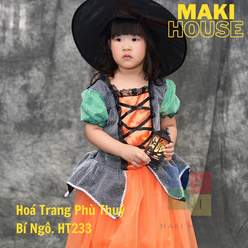 Quần áo trẻ em hoạt hình hoá trang độc lạ halloween Maki Phù Thuỷ Bí N