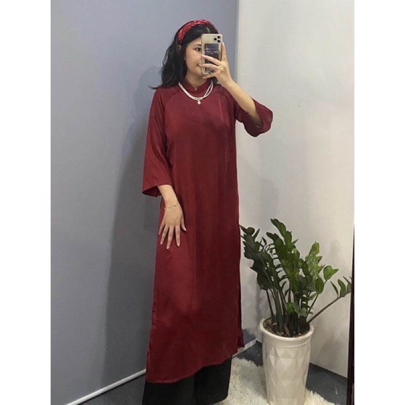 BigSiZe Áo Dài Nữ Dáng Suông Xưa Cổ Cao 2cm Tay Lỡ