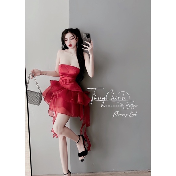 Đầm nữ tacta phối bèo siêu xinh