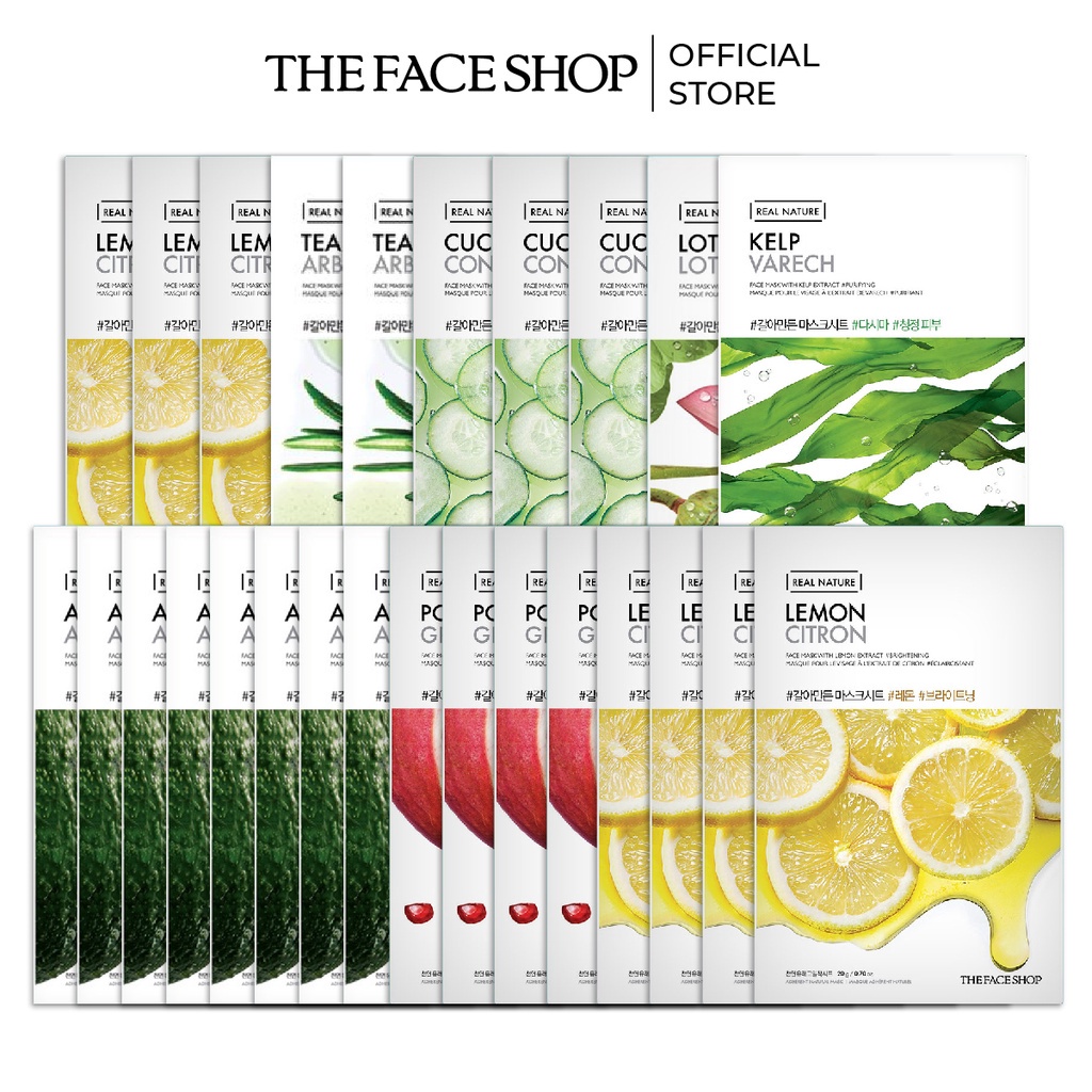 Combo 27 Mặt Nạ Real Nature Dưỡng Da THE FACE SHOP  20g