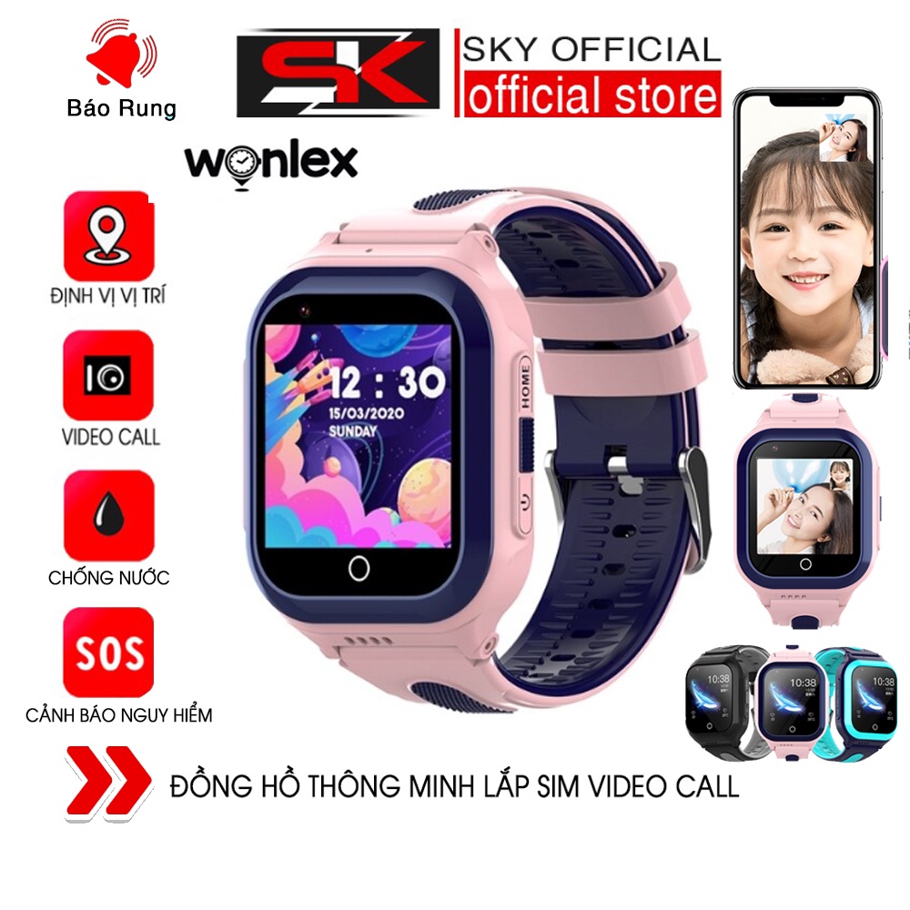 Đồng Hồ Định Vị Trẻ Em Lắp Sim SKYONE Wonlex KT24S Có Rung, Video Call