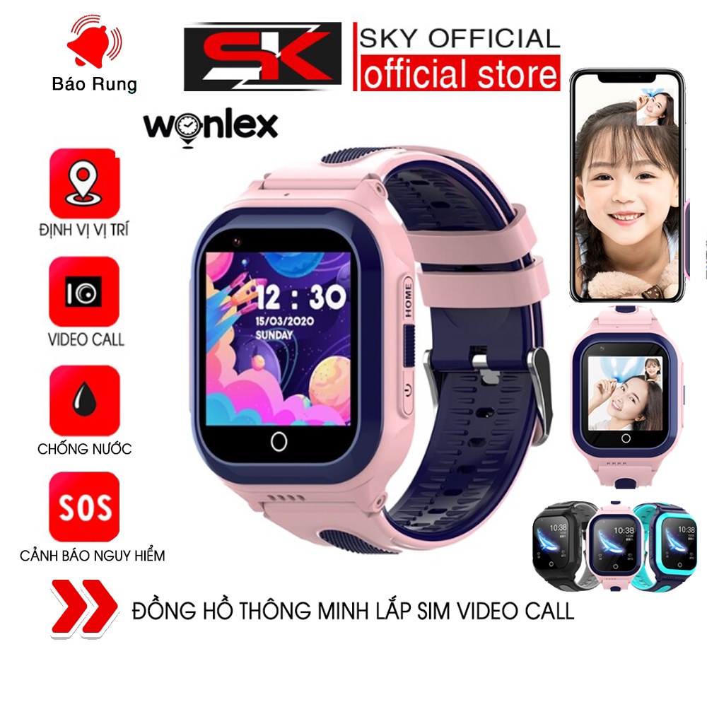 Đồng Hồ Định Vị Trẻ Em Lắp Sim  SKYONE Wonlex KT24S Có Rung, Video Call, Chống Nước, Định Vị - CHÍNH HÃNG