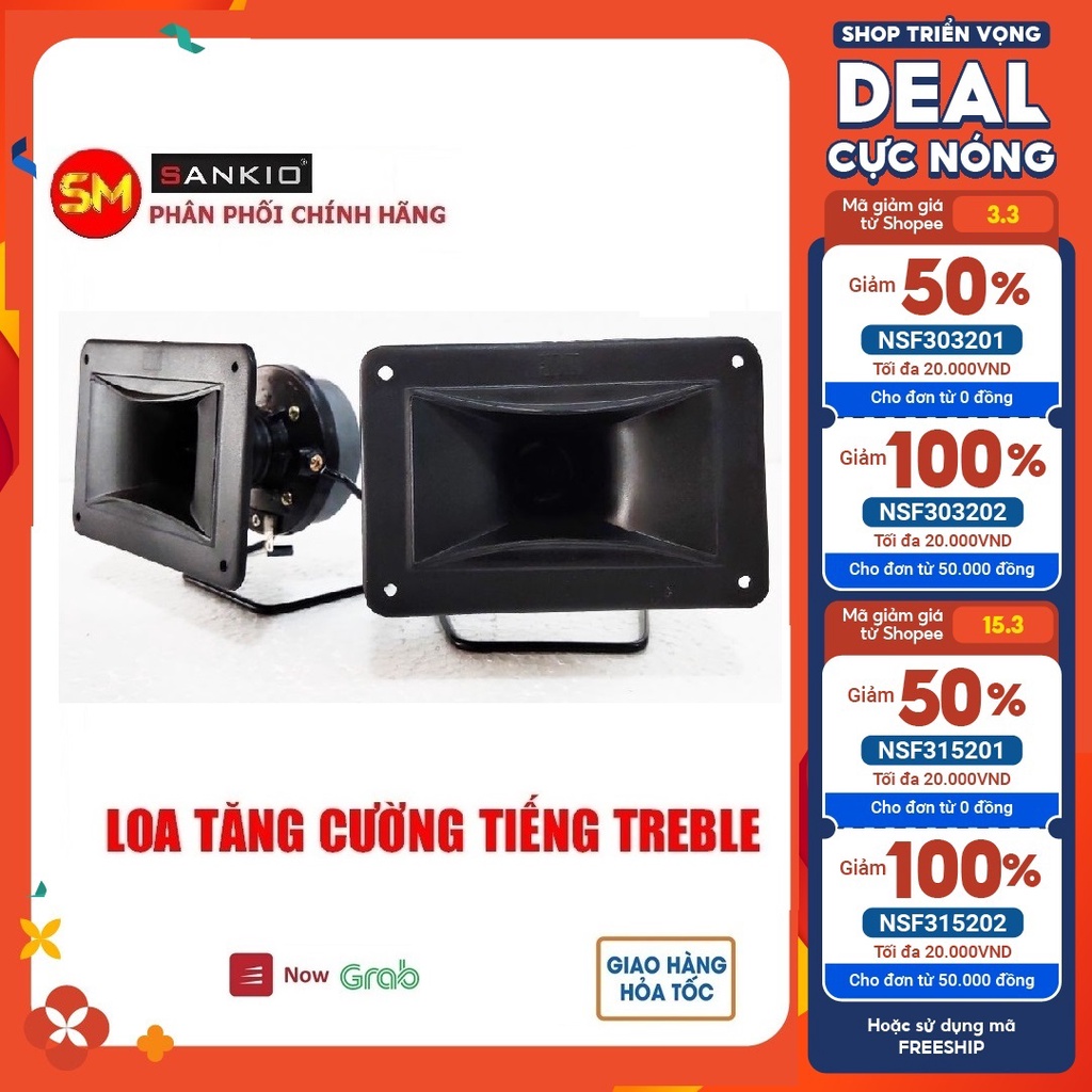 Bộ 2 Loa Treble Karaoke Sankio JBM họng vuông từ lớn 7cm - Tăng treb cực hay