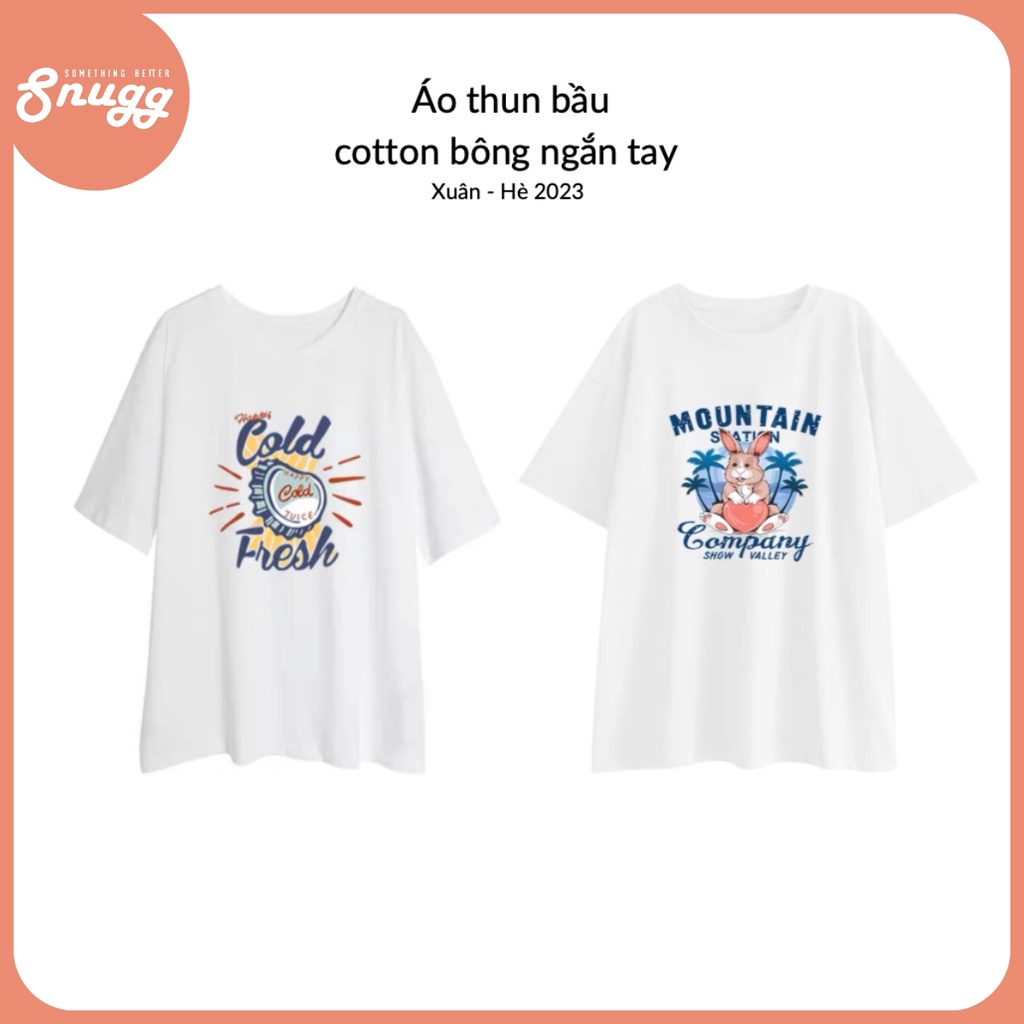 Áo thun bầu tay ngắn cotton bông mềm mát Xuân Hè 2023 SNU2172