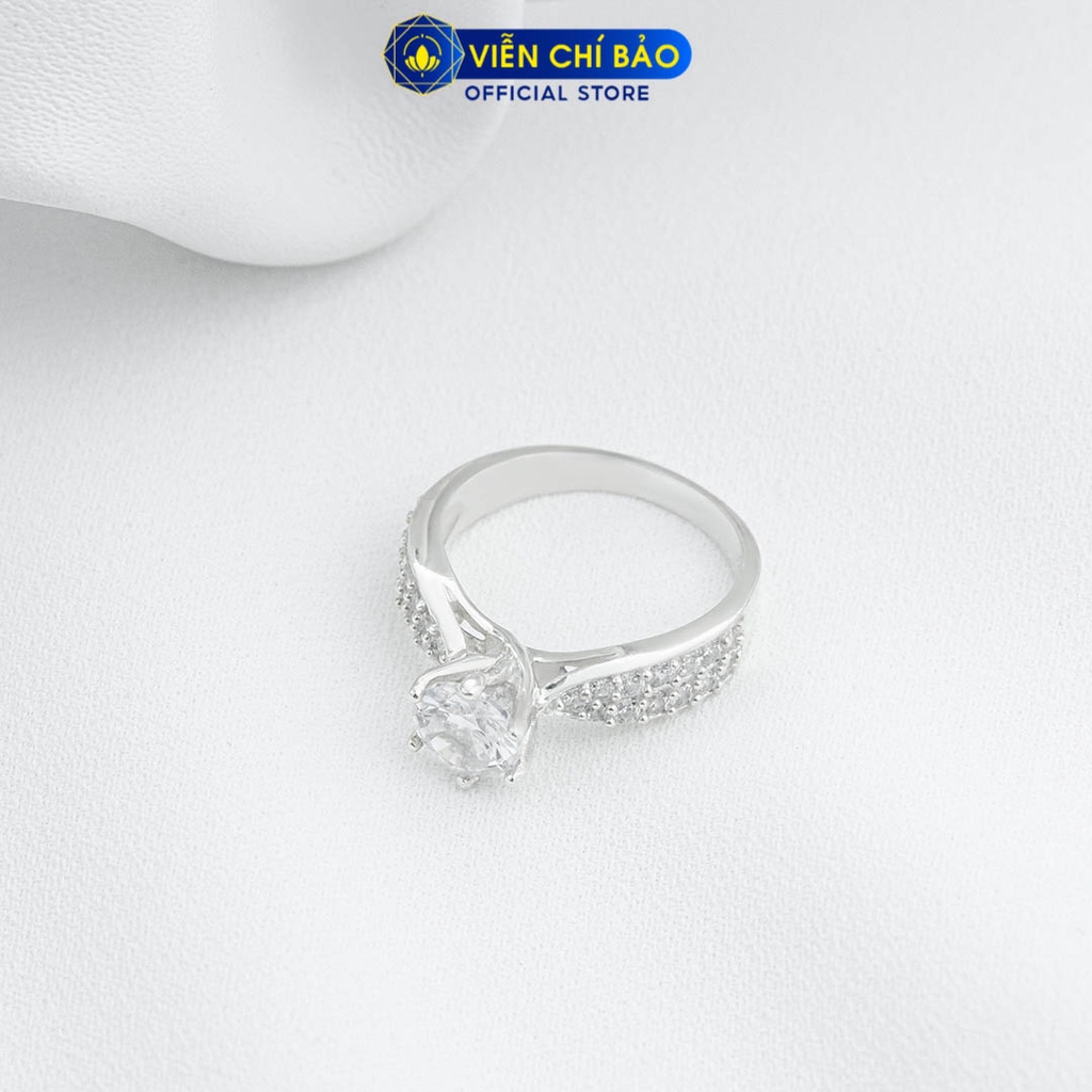 Nhẫn bạc nữ sóng đá trắng chất liệu bạc 925 thời trang phụ kiện trang sức Viễn Chí Bảo N700396
