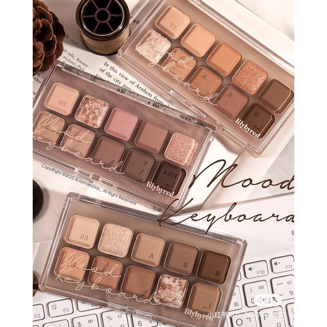 [Tặng cọ tán] Bảng Phấn Mắt 10 Ô Lilybyred Mood Keyboard Eyepalette