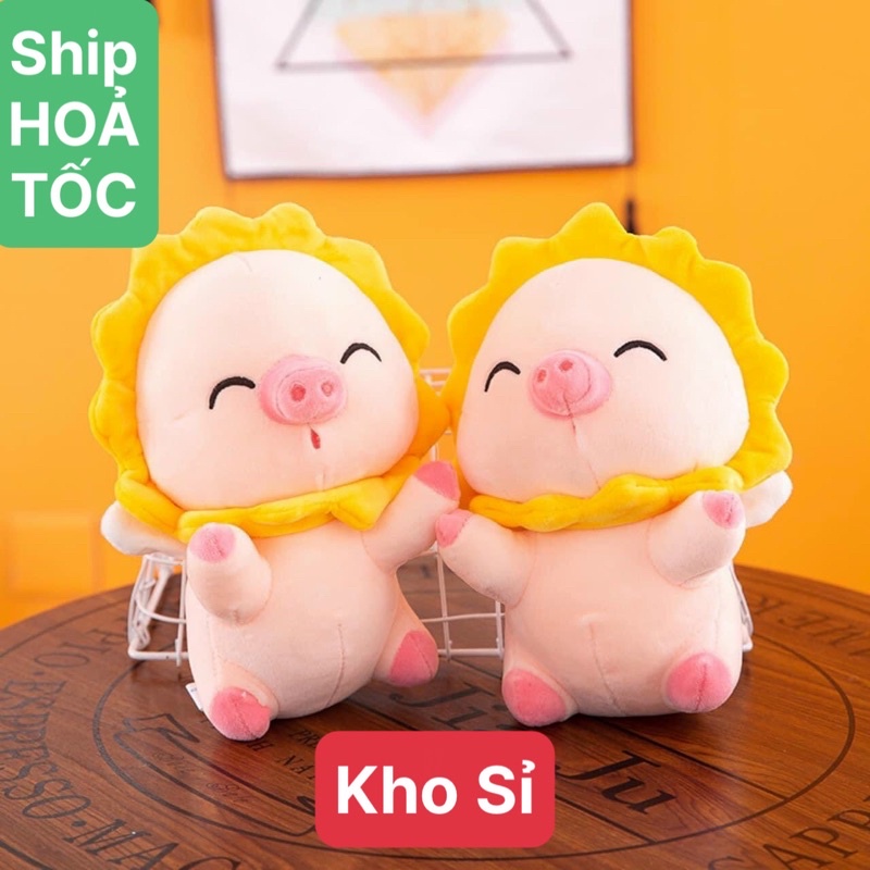 Gấu Bông HEO CON Hoa Mặt Trời 20cm Cute-Chất Miniso Mềm Cao Cấp
