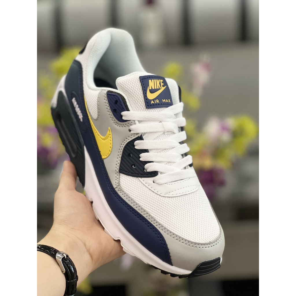 Giày Thể Thao Air Max 90 Chính Hãng Cặp Nam Nữ Màu Trắng Xanh (full box)