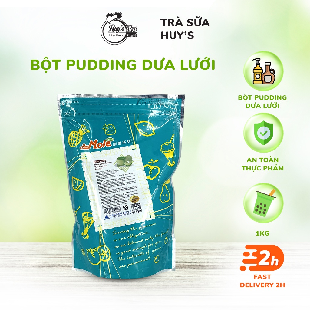 Bột Pudding Đài Loan Maulin Mole Dưa Lưới Túi 1kg