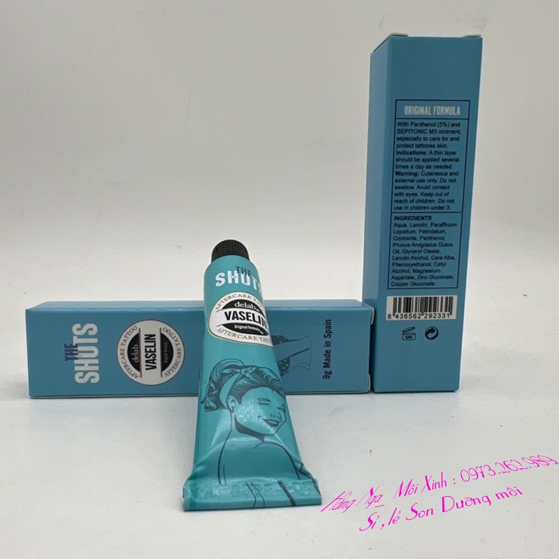 Vaseline Tây Ban Nha, kem dưỡng môi phun xăm / hangnga_moixinh