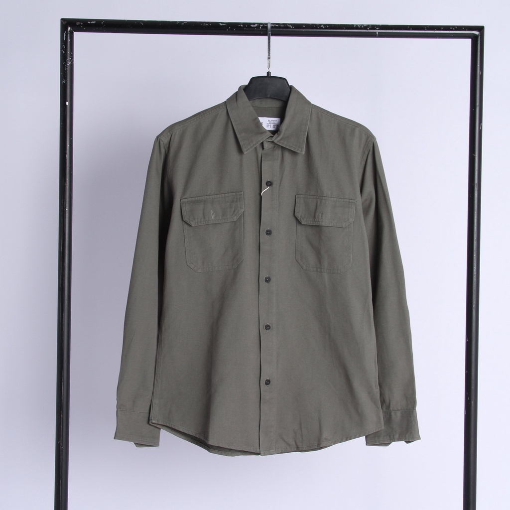 Áo sơ mi dài tay form rộng kaki DICYDE AV.D.DCD.03 cao cấp