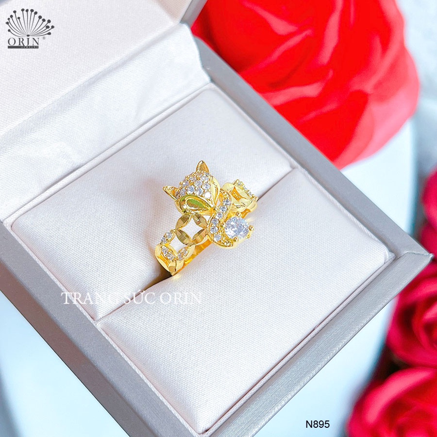 Nhẫn hồ ly chiêu tài đính đá thiết kế cao cấp Orin N895