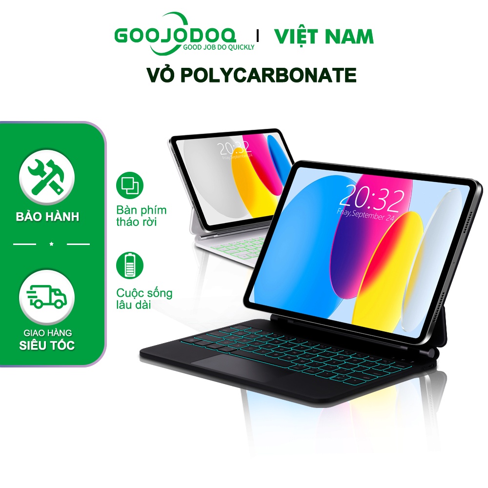 GOOJODOQ Bàn Phím Bluetooth Magic Cho iPad Pro 11 12.9 Air 4 5 Gen 10th 10.9 Ốp Lưng Bàn Di Chuột Không Dây
