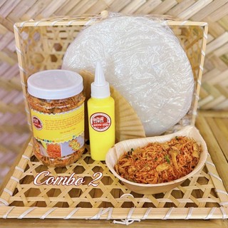 Combo 2: bánh tráng phơi sương, muối ruốc hành phi & 100gr bơ trứng gà