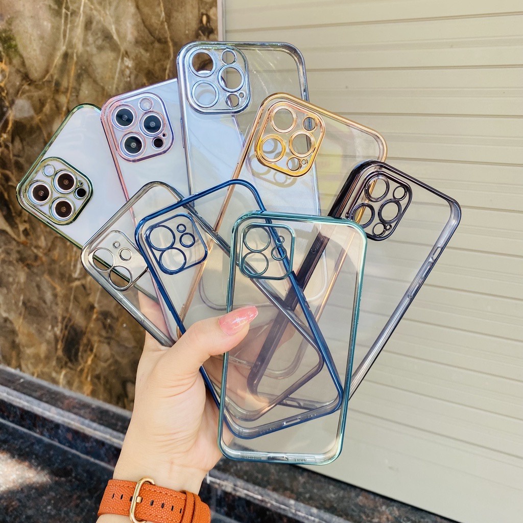 ￼Ốp lưng KST trong viền màu cho iphone 14, 14 Pro, 14 Plus, 14 Pro Max bảo vệ cụm camera siêu đẹp