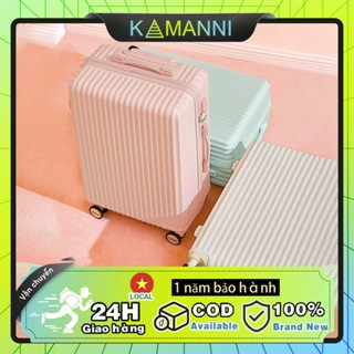 【KAMANNI】Vali size 24/20inch màu kẹo vali kéo nhựa được ABS+PC Chống xước chống va đập Vali kéo du lịch thời trang