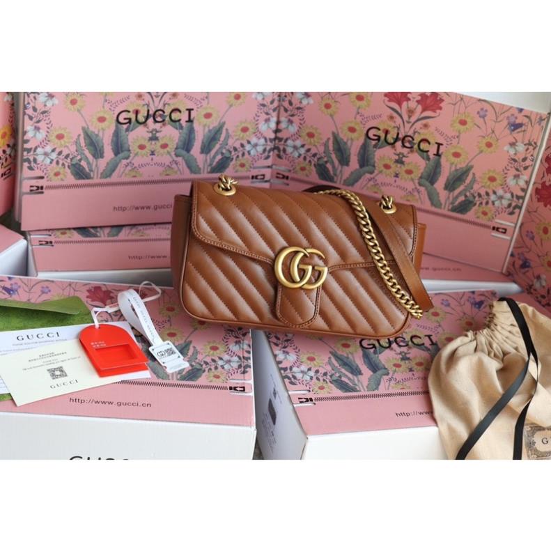 Túi Xách Gucci Marmont Nâu Size 22/26  -  By Willow.luxury
