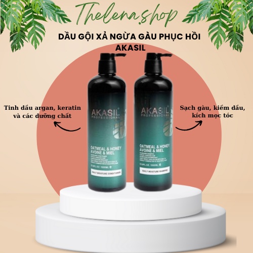 Cặp dầu gội xả AKASIL Tái Sinh Phục hồi tóc siêu mượt ngăn ngàu chống rụng hương nước hoa hàng chính hãng 500-1000ml