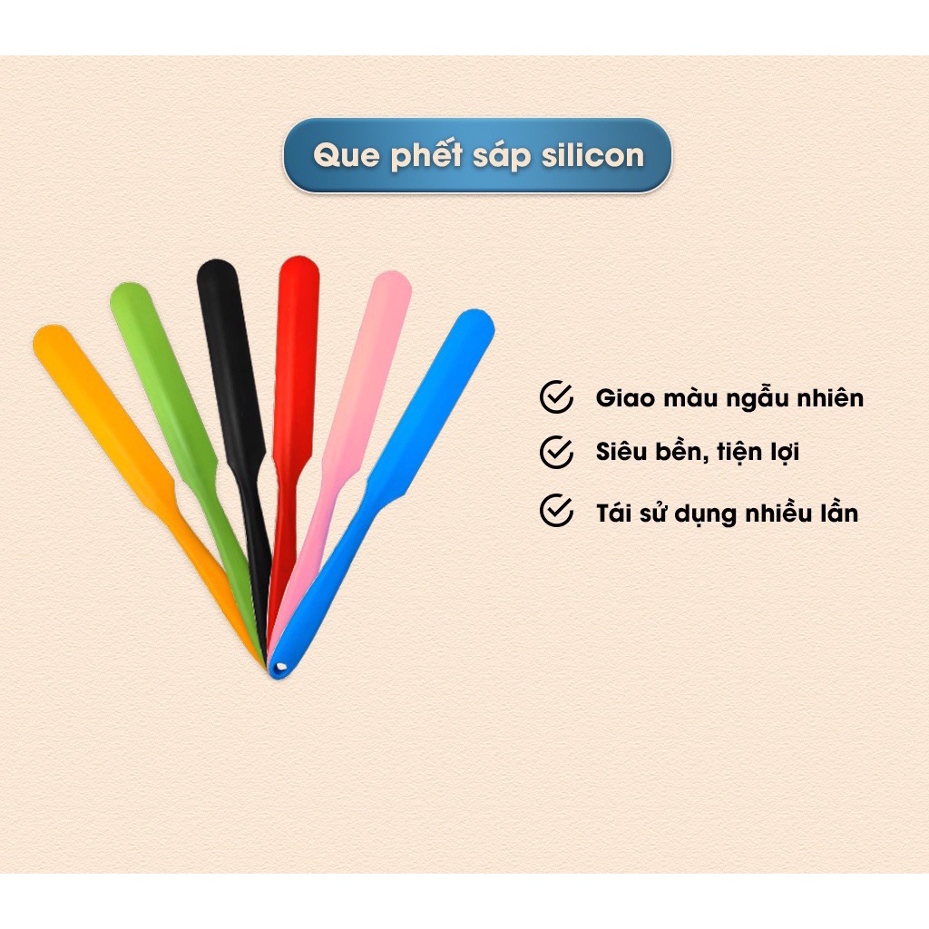 Que phết sáp silicon siêu bền, tái sử dụng được nhiều lần 💜que gạt sáp wax lông