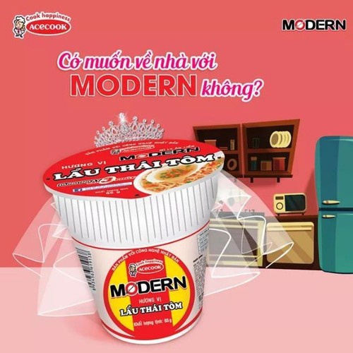 Mì Ly Modern Lẩu Thái Tôm 67gr tiện lợi