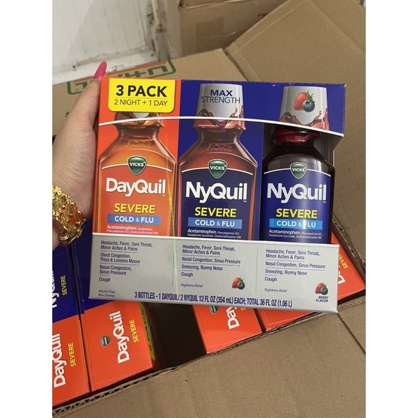 Dayquil nyquil severe cold flu siro vị trái cây giảm ho