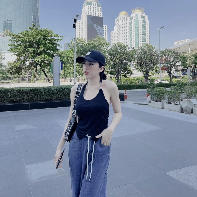 Áo cổ yếm phối xích - order Thái