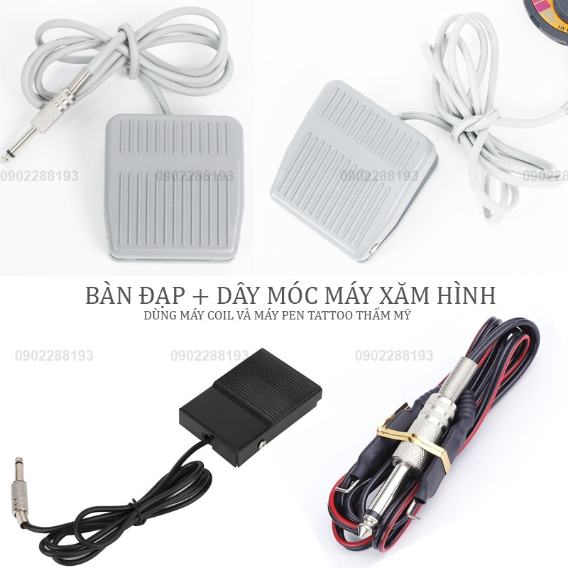 Bàn đạp máy xăm (🎁Tặng+ Freeship💝) BÀN ĐẠP Màu Ghi Phun Xăm -Xăm hình siêu bền.