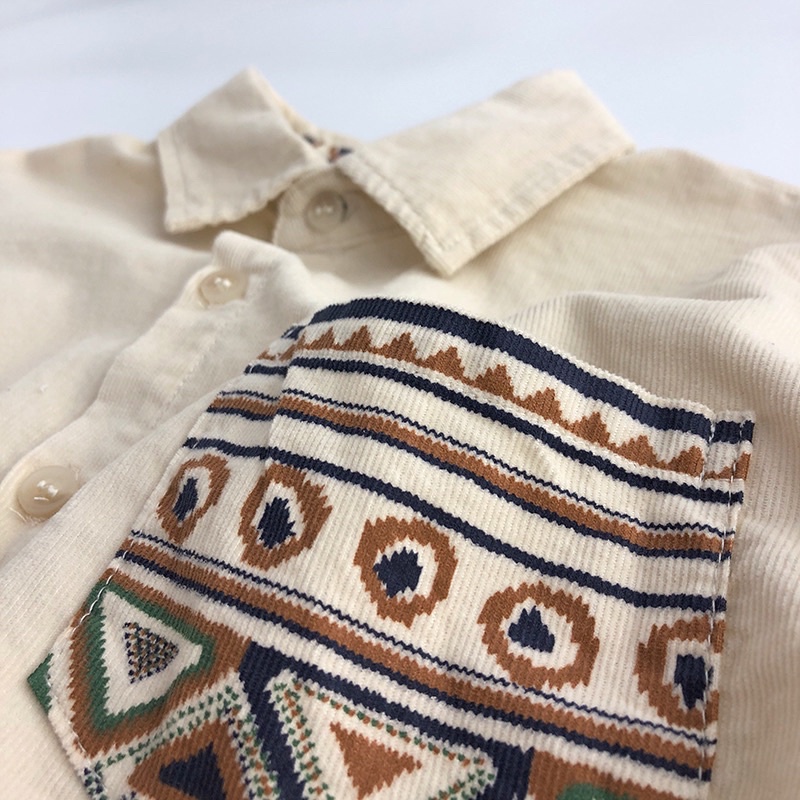 Áo sơ mi nhung tăm thổ cẩm Hàn Quốc dành cho bé trai bé gái size 80-130