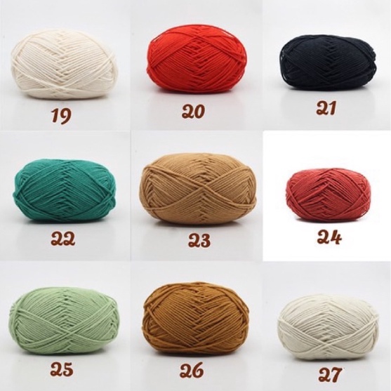 Len milk cotton 50g mác đen  - Phụ kiện làm đồ handmade