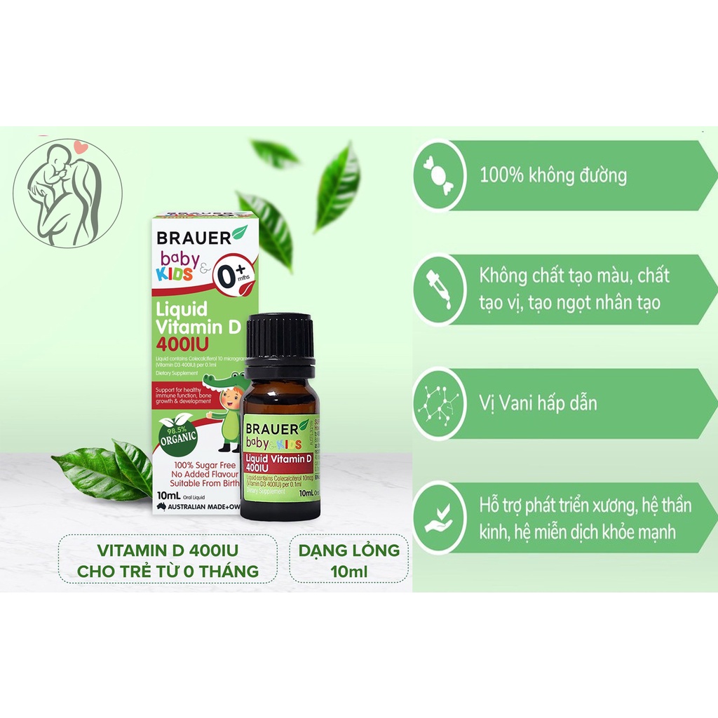 Vitamin D Braue 400IU cho trẻ từ sơ sinh 10ml