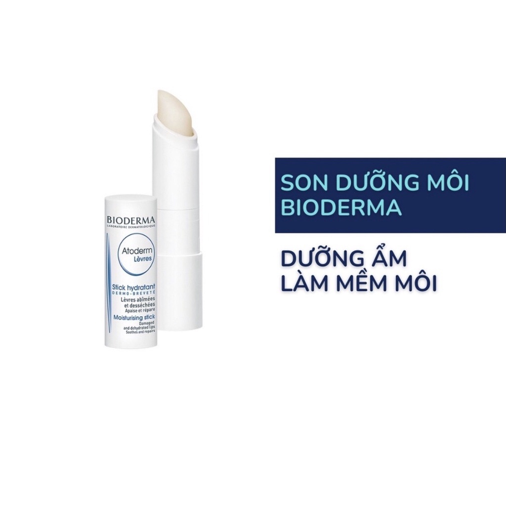 Son môi Bioderma Atoderm Levres Stick Hydratant dưỡng mềm môi khô nẻ 4g