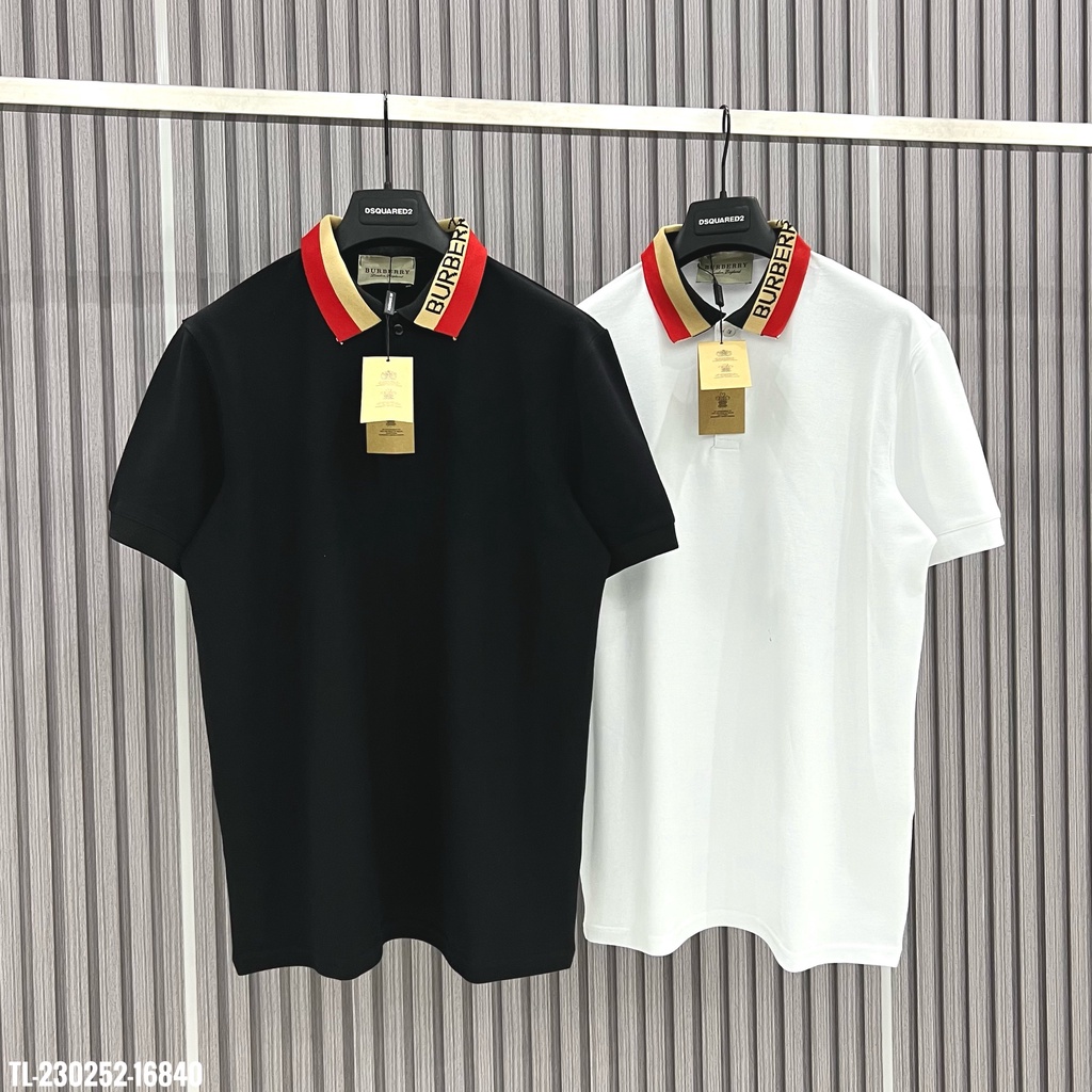 🔥Hot🔥Áo polo Burberry cổ phối chữ thiết kế hot trend Nam nữ New 2023