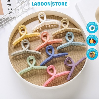 Kẹp tóc nữ càng cua Laboon phụ kiện tóc cặp tóc nhựa trơn phong cách Hàn Quốc