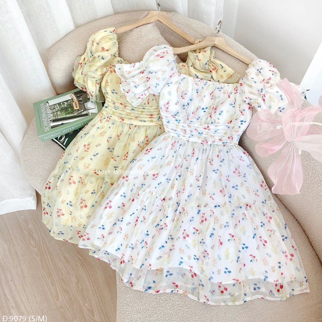 SP009079-Đầm hoa trễ vai