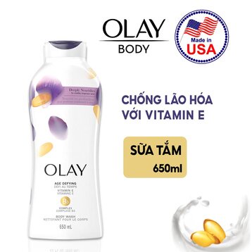 Sữa Tắm Olay Ngăn Ngừa Lão Hoá Với Vitamin E 650ml Age Defying with Vitamin E Body Wash (Hàng Mỹ Nhập Khẩu Chính Hãng)
