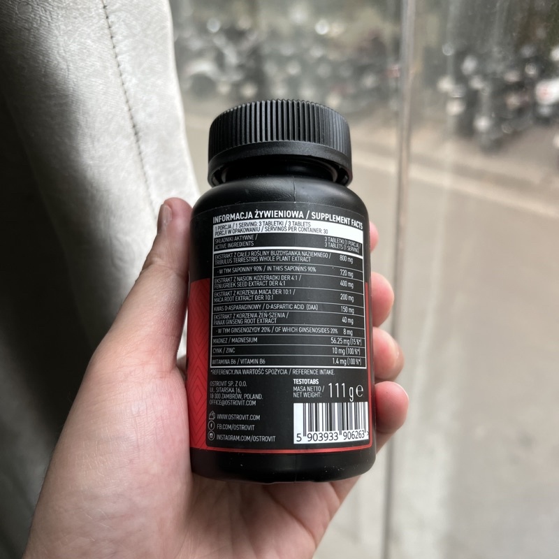 Viên uống OstroVit Testotabs tăng Testosterone tự nhiên lọ 90 viên nén