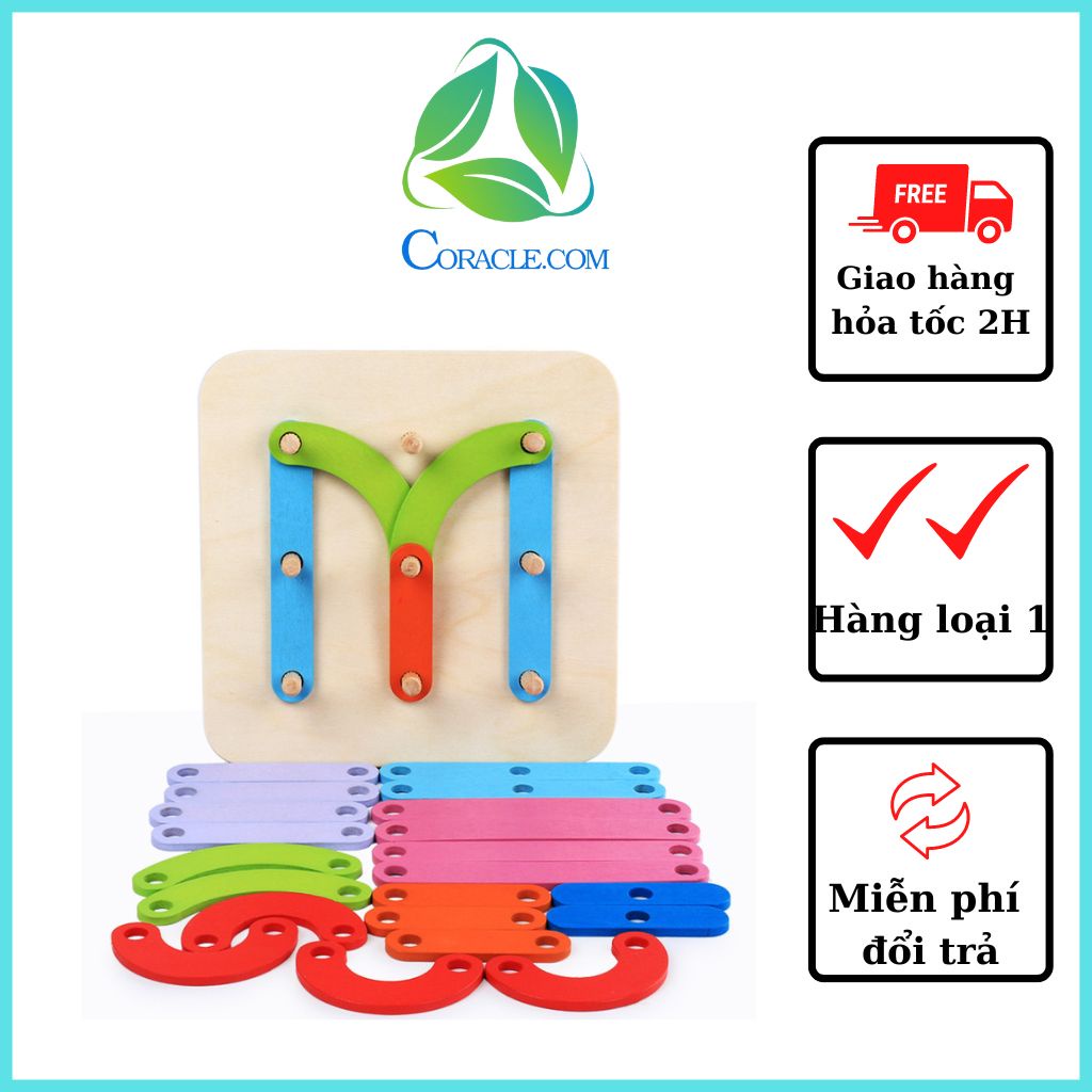 Bộ đồ chơi xếp hình chữ cái và số bằng gỗ giáo dục sớm cho bé CORACLE.
