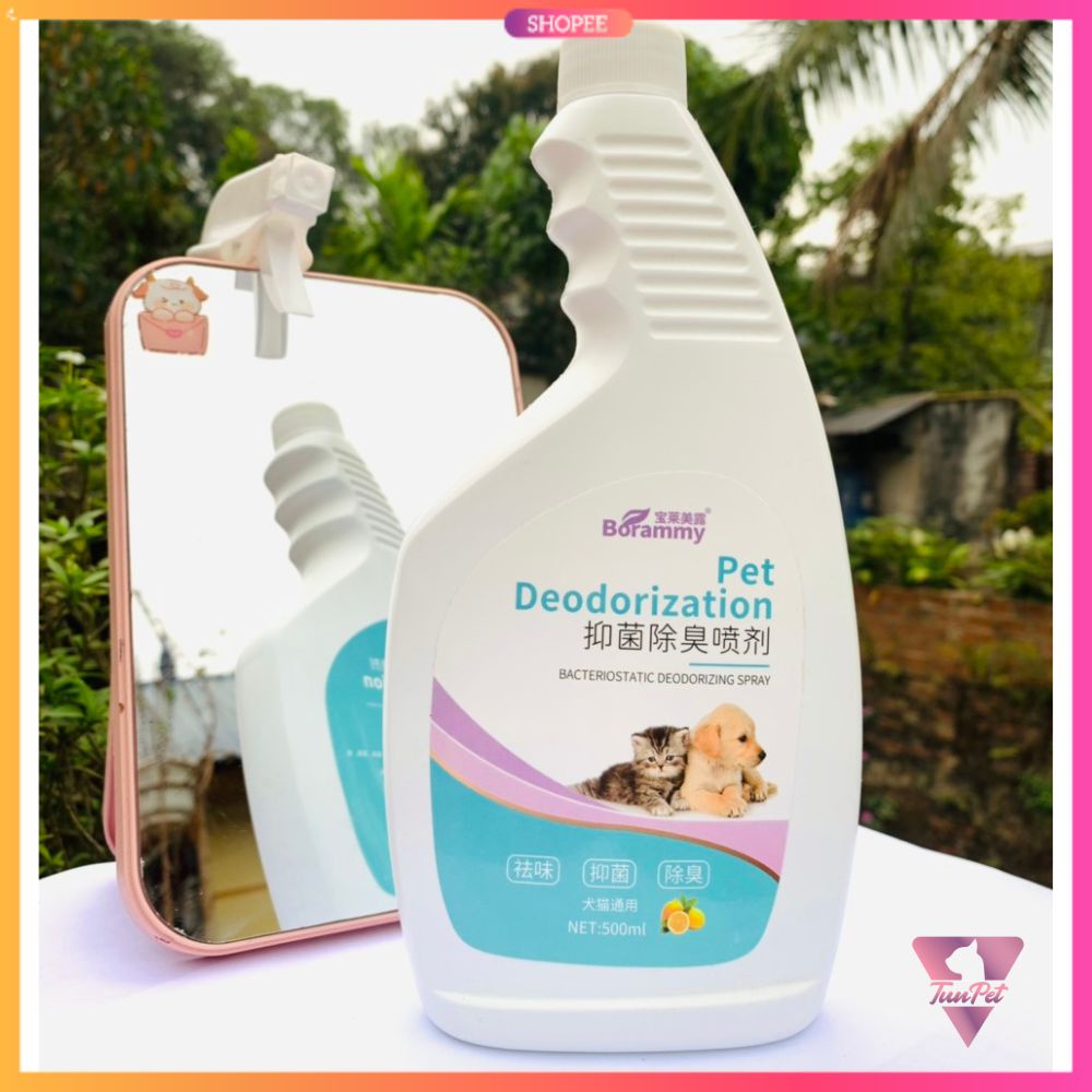 Bình Xịt Khuẩn Borammy 500ml Hương Chanh - Xịt Khử Mùi Chó Mèo Sát Khuẩn Chuồng, Nệm, Cát,... Cho Thú Cưng