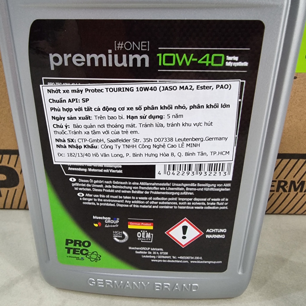 (Tặng Quà) Nhớt BlueChem TOURING 10W40 (API SP, JASO MA2, ESTER CORE, PAO)