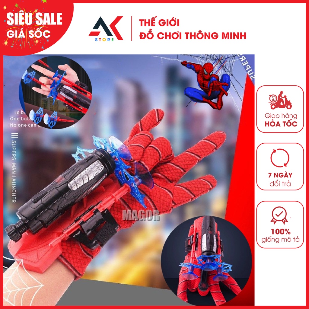 Đồ Chơi Găng Tay Người Nhện Bắn Tơ Độc Đáo Siêu Nhân Nhện Spider Man Cho Bé