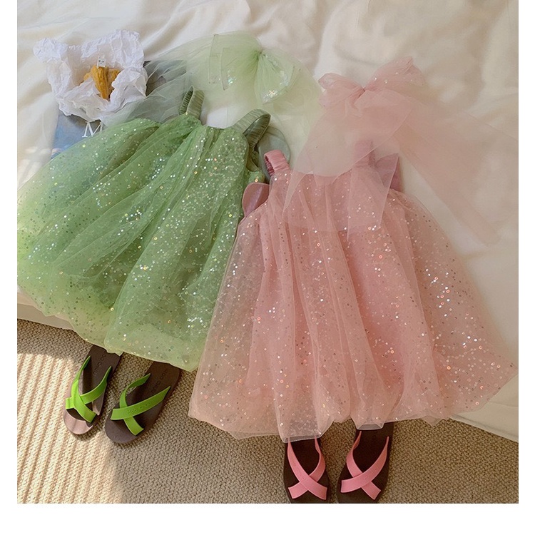 Váy Voan Bling CánhBướm Kèm Kẹp Nơ Voan - Hàng QC Cao Cấp Bé Gái