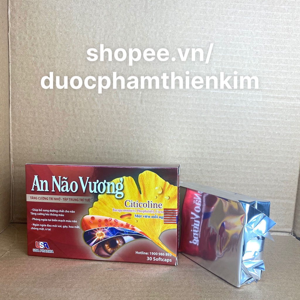 Viên uống bổ não An Não Vương giúp hoạt huyết dưỡng não, cải thiện trí nhớ - Hộp 30 viên