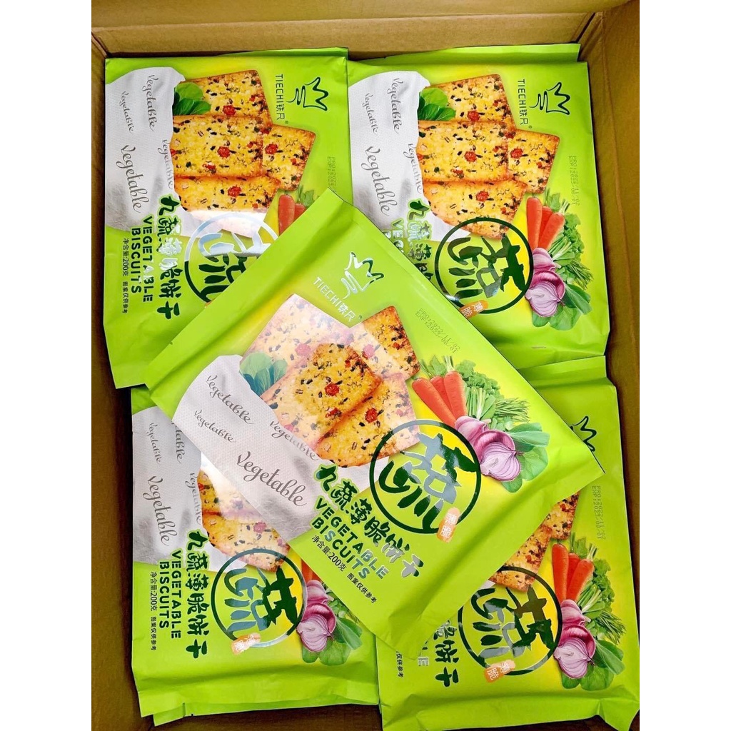 Bánh Tiechi Bánh Quy Mỏng Giòn Vị Rau Củ Đài Loan